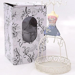 Vintage earing holder display jewelry stand holder lady shaped metal earring holder