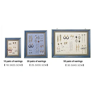 Household women jewelry earring display rack wall-mounted picture frame plate shaped earring holder