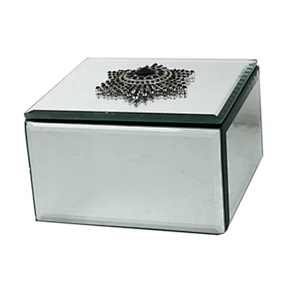 Customized velvet glass jewellery organizer box  flower buckle jewelry box