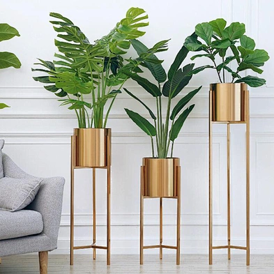 Home Decorative Metal Plant Stand  Modern Round Corner Flower Pot Rack indoor Metal Plant Stand