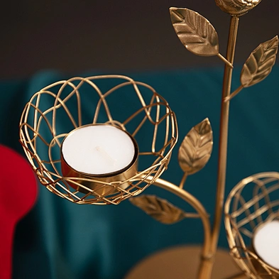 Iron Branches Bird Nest Shaped Tea Light Holder Metal Candle Holder For Wedding Decorations Parties or Everyday Home Decor