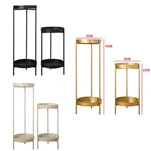 2pcs Modern Plant Stand Round Corner Metal Flower Pot Rack for Indoor Outdoor Potted Home Decorative Flower Stand