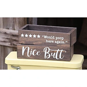 Customized Rustic Wood Organizer Toilet Paper Holder Bathroom Decor Storage Box