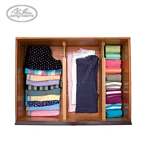 2pcs Bamboo Closet Underwear Organizer Adjustable Bamboo Divider For Drawer