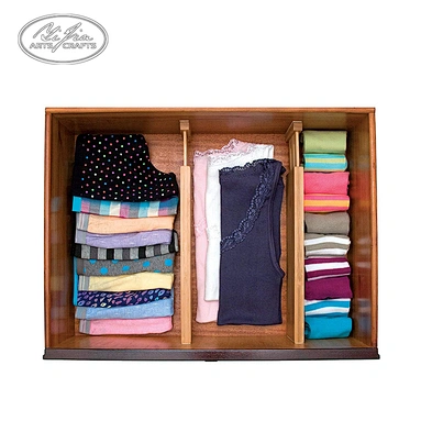 2pcs Bamboo Closet Underwear Organizer Adjustable Bamboo Divider For Drawer