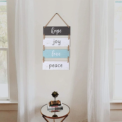 Rustic Farmhouse Wall Decor Sign Wood Wall Rope Hanging Decoration Sign For Living Room Bedroom Bathroom Kitchen Office