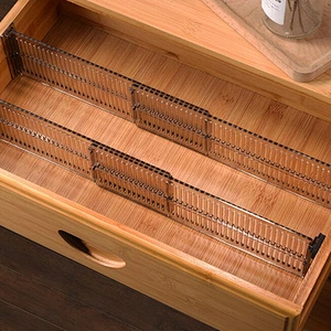 2pcs Strong Secure Hold Adjustable Drawer Divider Expandable Kitchen Adjustable Plastic Drawer Dividers