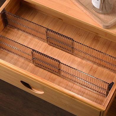 2pcs Strong Secure Hold Adjustable Drawer Divider Expandable Kitchen Adjustable Plastic Drawer Dividers