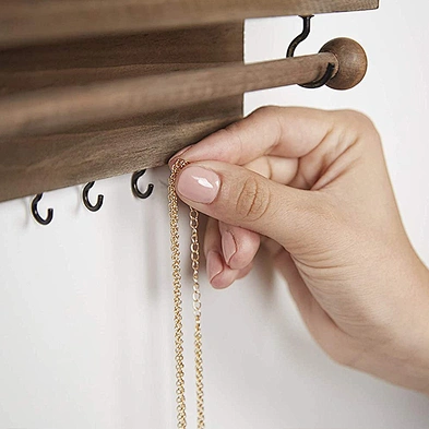 Vintage Hanging Necklace Holder Jewelry Hanger  Rustic Wall Mounted Jewelry Organizer