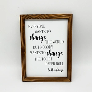 Customized  Rustic Home Decor Funny Modern Farmhouse Decor Sign Cute Guest Bathroom Decor Wall Art