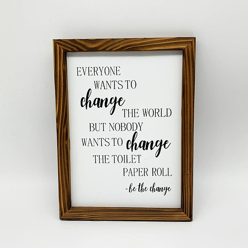 Customized  Rustic Home Decor Funny Modern Farmhouse Decor Sign Cute Guest Bathroom Decor Wall Art
