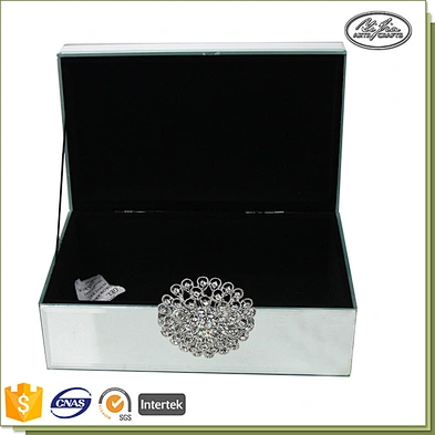 Customized velvet glass jewellery organizer box  flower buckle jewelry box