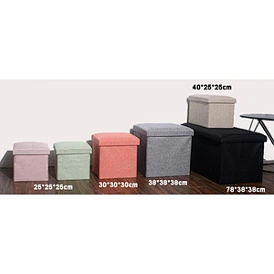 Hot popular multiple colors available cotton linen foldable storage box with lid