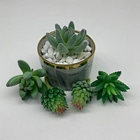 Factory 4-9 cm mini decorated plastic flowers Flower arrangement accessories artificial succulent plants