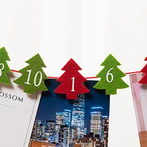Hemp rope decoration photo clip Christmas tree shape 24 digital Christmas wooden clips
