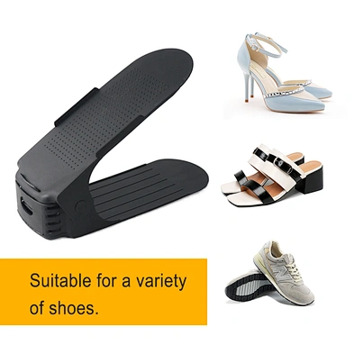 8pcs Adjust Home Use Modern Plastic Double Storage Shoes Rack