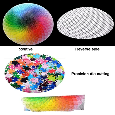 1000 pcs Colorful Rainbow Round Geometric Photo Puzzle Adult Kids DIY Educational Reduce Stress Toy Jigsaw Puzzle