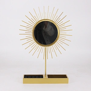 Customized sun shaped jewelry stand organizer  jewelry necklace ring earring display stand with mirror