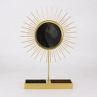 Customized sun shaped jewelry stand organizer  jewelry necklace ring earring display stand with mirror