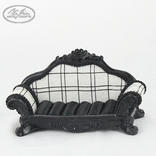 Personalized Handmade Resin Fabric covered Sofa Shaped Classic Jewelry Ring Holder