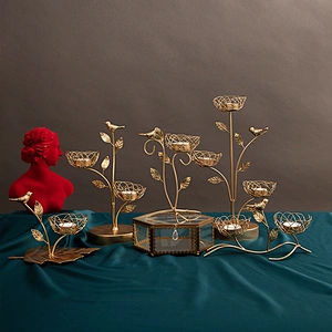 Iron Branches Bird Nest Shaped Tea Light Holder Metal Candle Holder For Wedding Decorations Parties or Everyday Home Decor