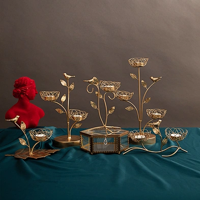 Iron Branches Bird Nest Shaped Tea Light Holder Metal Candle Holder For Wedding Decorations Parties or Everyday Home Decor
