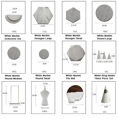 Custom Fashion Design Marble Jewelry Display Set For Jewelry Store Decoration
