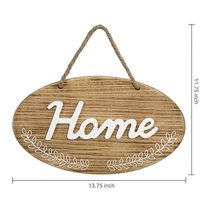 Rustic Home Wall-Hanging Room or Camping Cabin Decor Sign Plaque with Rope