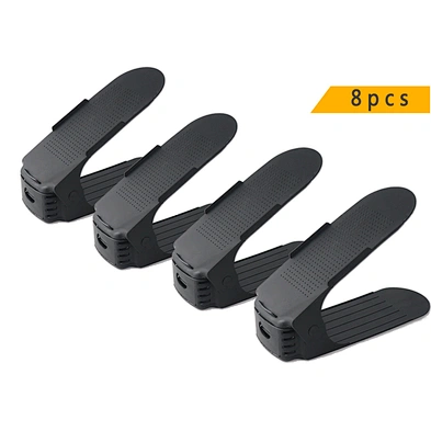 8pcs Adjust Home Use Modern Plastic Double Storage Shoes Rack