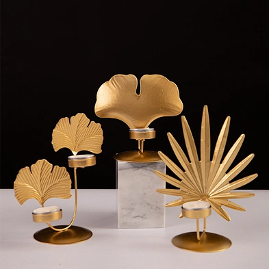 Cute Different Leaves Shaped Metal Tealight Candle Holder For Wedding Decorations Parties or Everyday Home Decor