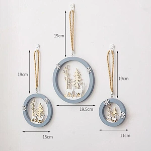 Nordic Wall Hanging Wooden Elk Pendant Tree Hanging Christmas Ornaments For Home Christmas  Decoration