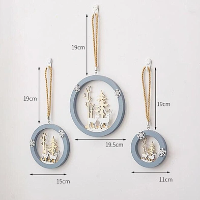 Nordic Wall Hanging Wooden Elk Pendant Tree Hanging Christmas Ornaments For Home Christmas  Decoration