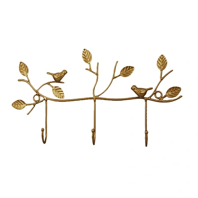 Decorative wall mounted hook rack hat hanger gold metal wall display rack