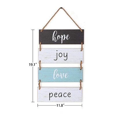 Rustic Farmhouse Wall Decor Sign Wood Wall Rope Hanging Decoration Sign For Living Room Bedroom Bathroom Kitchen Office