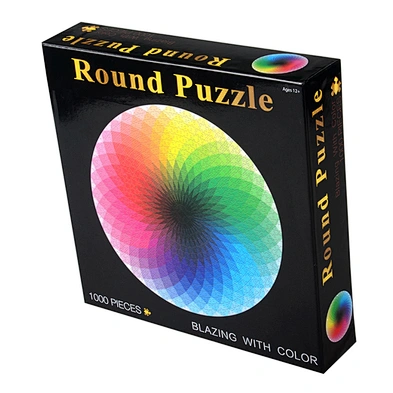 1000 pcs Colorful Rainbow Round Geometric Photo Puzzle Adult Kids DIY Educational Reduce Stress Toy Jigsaw Puzzle