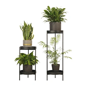 2pcs Modern Plant Stand Round Corner Metal Flower Pot Rack for Indoor Outdoor Potted Home Decorative Flower Stand