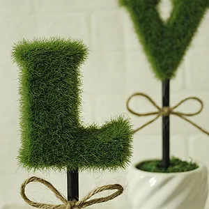 Home decor 4PCS Flocking LOVE simulation plant pot Wedding decoration shooting props simulation plant pot