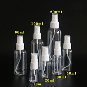 Fast Delivery 10ml 20ml 30ml 50ml 60ml 100ml 200ml Empty Fine Mist Plastic Spray Bottles