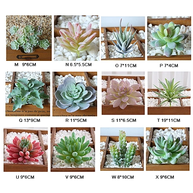 Factory 4-9 cm mini decorated plastic flowers Flower arrangement accessories artificial succulent plants