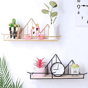 Wall Decor Shelf Metal Wood Rustic Decorative Hanging Floating Shelves Mount Decoration Furniture Wood Wall Shelves