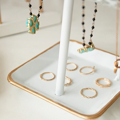 Customized 3-Tier Metal Jewelry Display Necklace Earring Holder T Shaped Jewelry Organizer