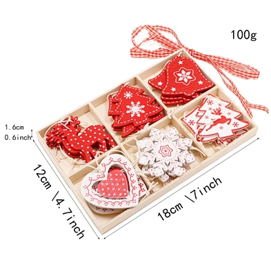 Christmas Decorations Wooden Hollow Christmas Tree Small Wooden Bell Pendant Christmas gifts