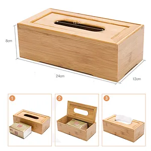 Handmade Home bamboo napkin holder natural eco-friendly bamboo tissue box