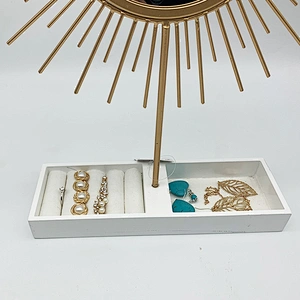 Customized sun shaped jewelry stand organizer  jewelry necklace ring earring display stand with mirror