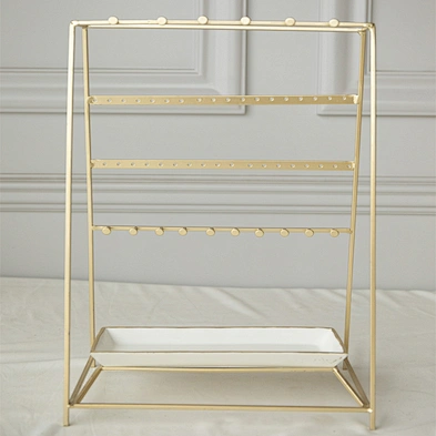 Amazon Best Seller Metal Multi Rack Necklace Earring Bracelet Holder Jewelry Organizer Storage With Ceramic Storage Plate