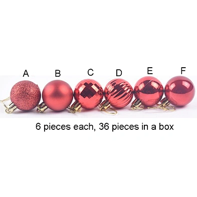 36pcs 4CM Colorful Christmas Balls Set Hanging Ball Decorative Xmas Christmas Ball Ornaments For Wedding Party Xmas Tree