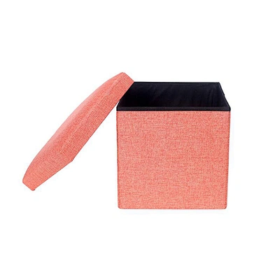 Hot popular multiple colors available cotton linen foldable storage box with lid