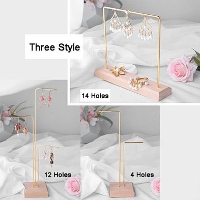 Solid wood wrought iron earrings jewelry holder studs jewelry display stand rack