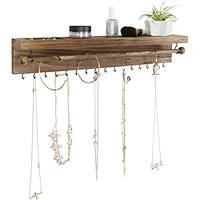 Vintage Hanging Necklace Holder Jewelry Hanger  Rustic Wall Mounted Jewelry Organizer