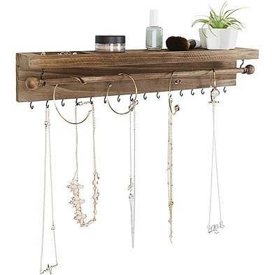 Vintage Hanging Necklace Holder Jewelry Hanger  Rustic Wall Mounted Jewelry Organizer